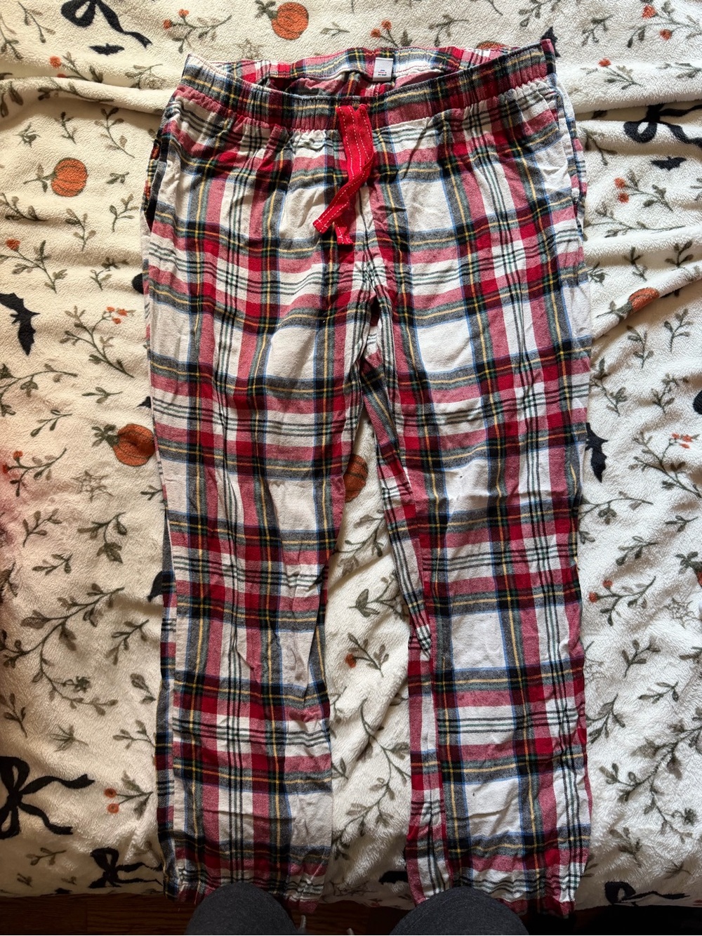 Old Navy Red Plaid Kids Pajama Bottoms with Drawstring
